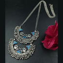Maharani Jewels Desi Glamour Oxidised Plated Pota Stone Necklace