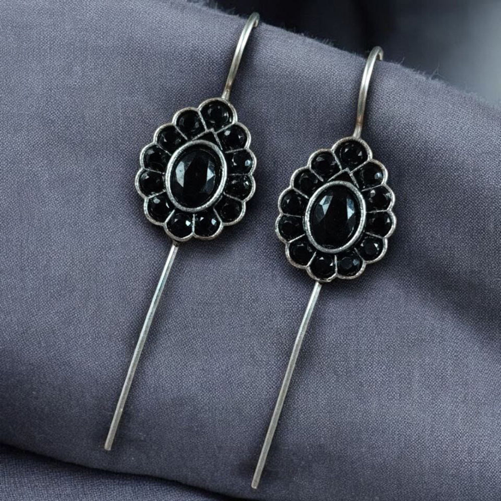 Maharani Jewels Designer Oxidised Pota Stone Dangler Earrings
