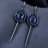 Maharani Jewels Designer Oxidised Pota Stone Dangler Earrings