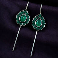 Maharani Jewels Designer Oxidised Pota Stone Dangler Earrings