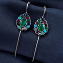 Maharani Jewels Designer Oxidised Pota Stone Dangler Earrings
