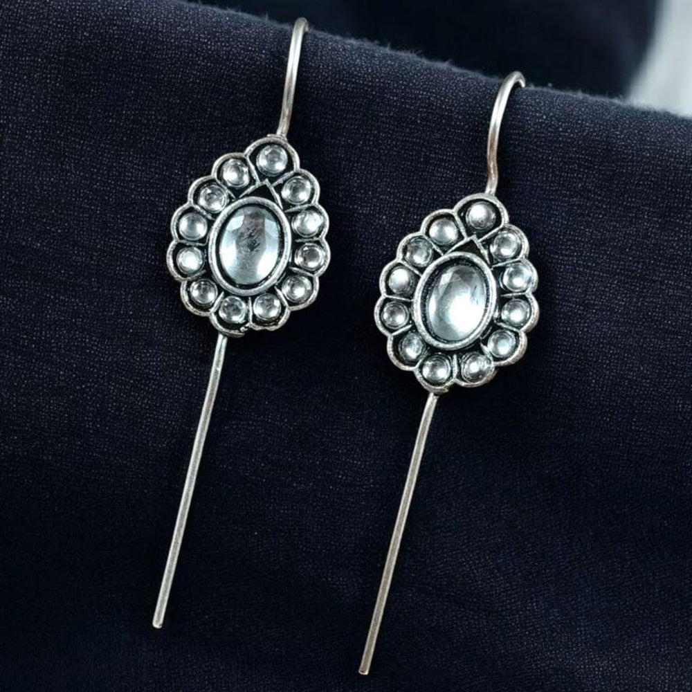 Maharani Jewels Designer Oxidised Pota Stone Dangler Earrings
