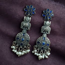 Maharani Jewels Designer Oxidised Pota Stone And Pearl Dangler Earrings