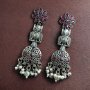 Maharani Jewels Designer Oxidised Pota Stone And Pearl Dangler Earrings