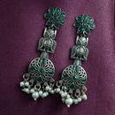 Maharani Jewels Designer Oxidised Pota Stone And Pearl Dangler Earrings