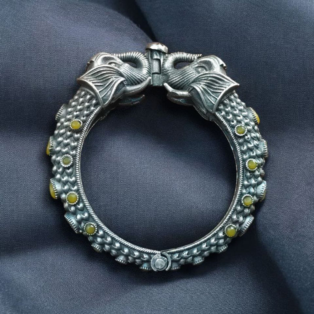 Maharani Jewels Elegant Oxidised Plated Crystal Stone Kada