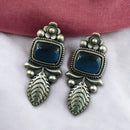 Maharani Jewels Rustic Charm Oxidised Plated Pota Stone Dangler Earrings