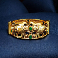 Maharani Jewels Rajasthani Style Elephant Pota Stone Openable Bracelet