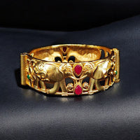 Maharani Jewels Rajasthani Style Elephant Pota Stone Openable Bracelet