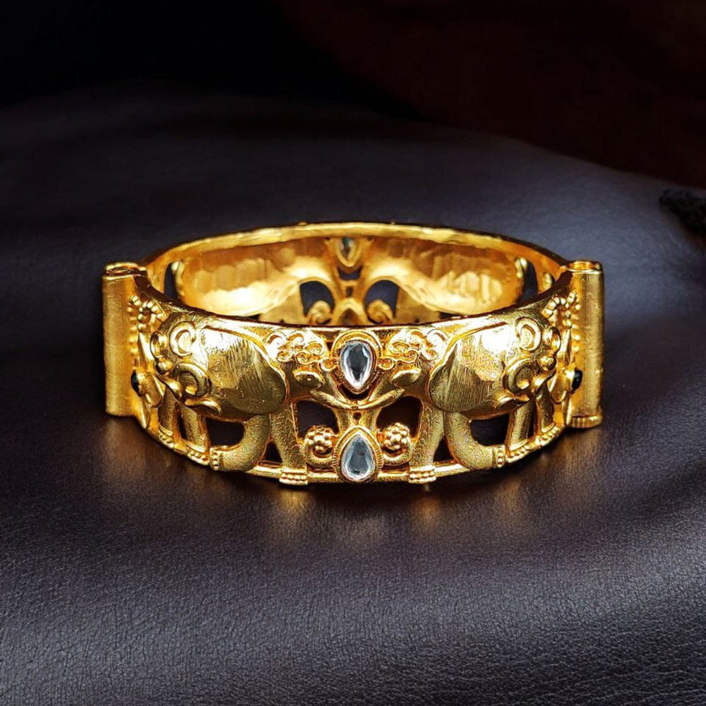 Maharani Jewels Rajasthani Style Elephant Pota Stone Openable Bracelet