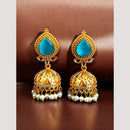 Maharani Jewels Classic Pota Stone Pearl Jhumki Earrings