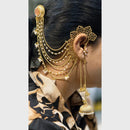 Maharani Jewels Designer Pota Stone Kashmiri Jhumki Kaanchain Earrings