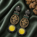 Maharani Jewels 2 Tone Plated Classic Pota Stone Dangler Earrings