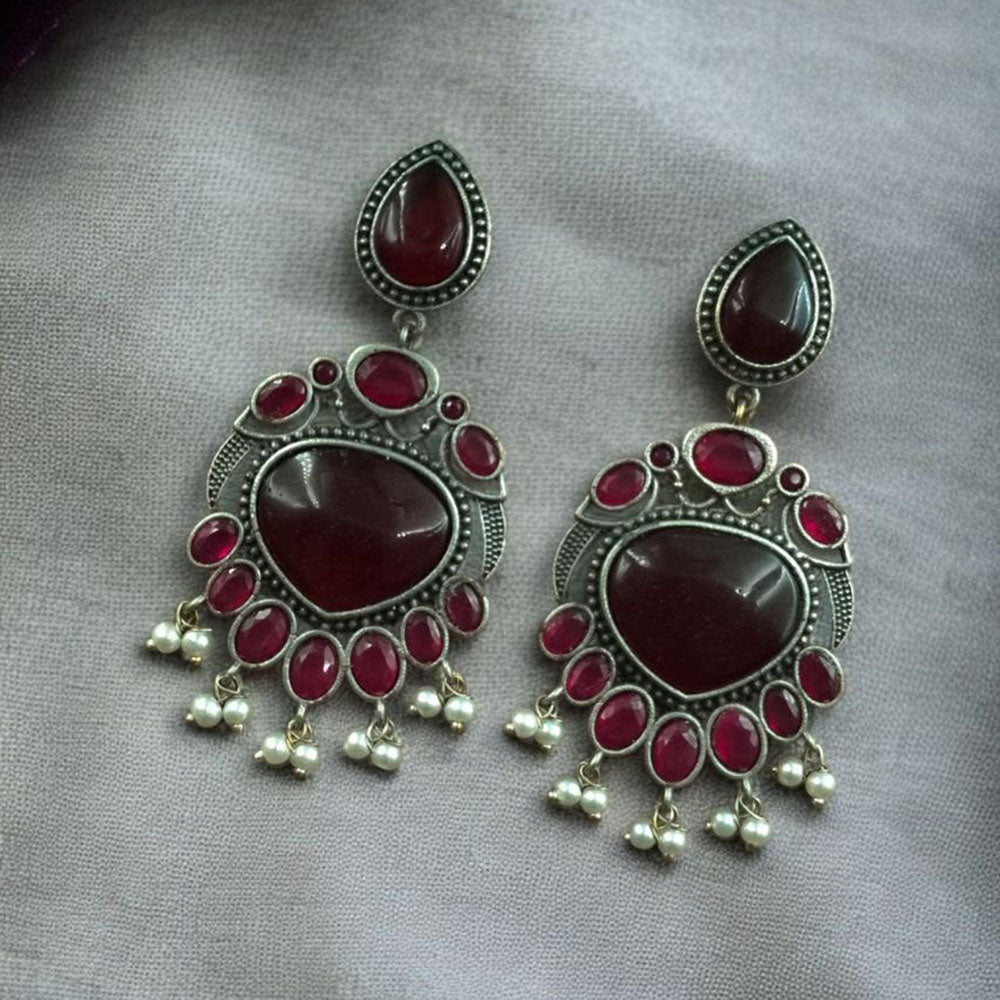 Maharani Jewels Elegance Pota Stone And Pearl Dangler Earrings