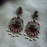 Maharani Jewels Elegance Pota Stone And Pearl Dangler Earrings