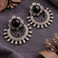 Maharani Jewels Oxidised Plated Elegant Pearl Hanging Earrings