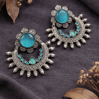 Maharani Jewels Oxidised Plated Elegant Pearl Hanging Earrings