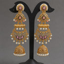 Maharani Jewels Ethnic Pearl And Pota Stone Jhumki Earrings