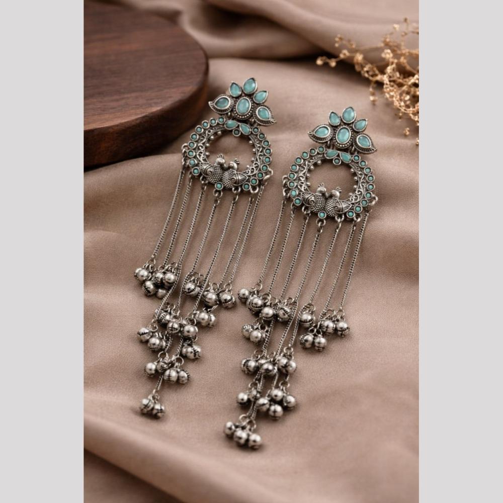 Maharani Jewels Elegance Pota Stone And Ghungroo Khasmiri Dangler Earrings