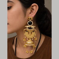 Maharani Jewels Festive Wear Kundan Stone And Pearl Ghungroo Jhumki Earrings