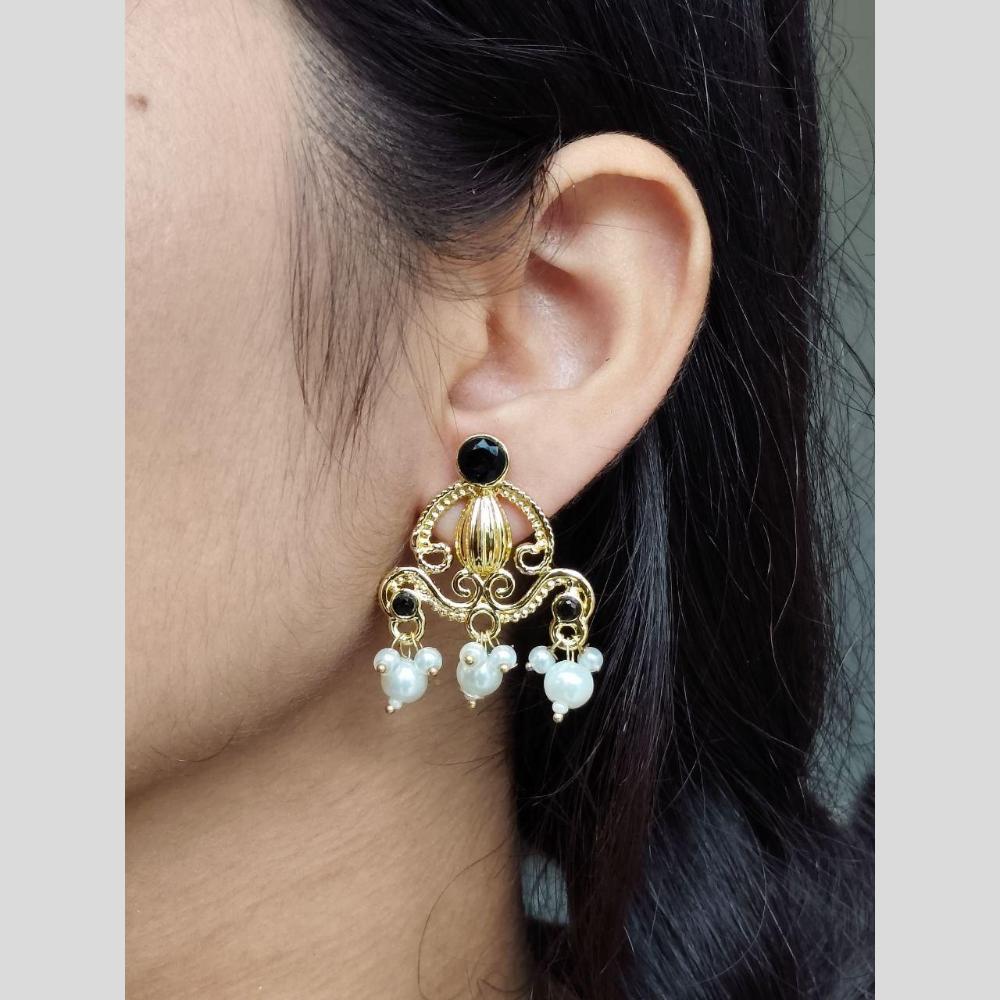 Maharani Jewels Elegance Pota Stone And Pearl Dangler Earrings