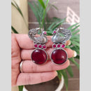 Maharani Jewels Inspired Oxidised Plated Pota And Pearl Detailing Bird Dangler Earrings