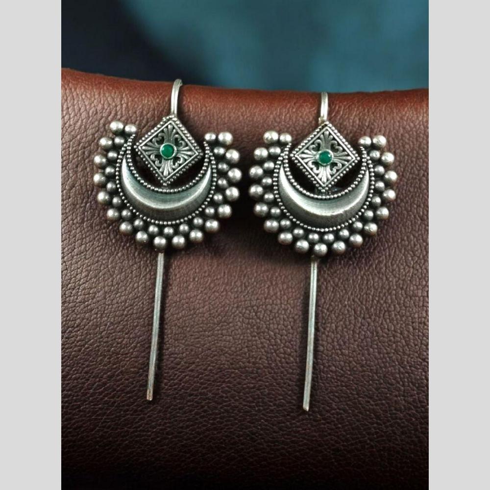 Maharani Jewels Stylish Oxidised Plated Austrian Stone Earcuff Earrings