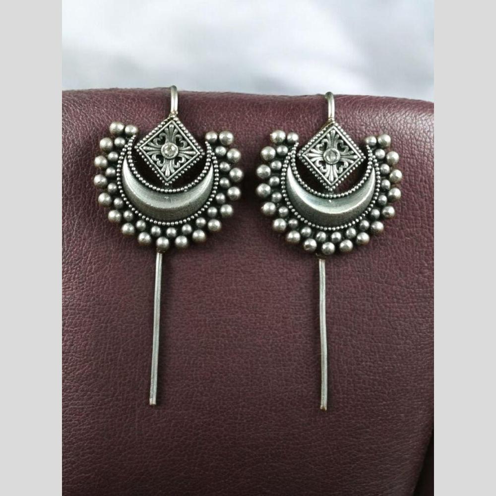 Maharani Jewels Stylish Oxidised Plated Austrian Stone Earcuff Earrings