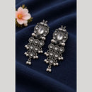 Maharani Jewels Inspired Oxidised Plated Pota And Pearl Dangler Earrings