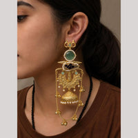 Maharani Jewels Classic Pota Stone Pearl Jhumki Earrings