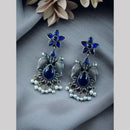 Maharani Jewels Inspired Oxidised Plated Pota And Pearl Dangler Earrings