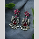 Maharani Jewels Inspired Oxidised Plated Pota And Pearl Dangler Earrings