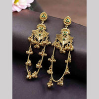 Maharani Jewels Inspired Gold Plated Pota Stone Dangler Earrings