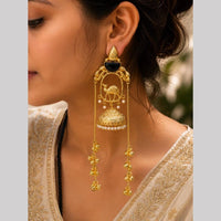 Maharani Jewels Inspired Gold Plated Kundan Stone Dangler Earrings