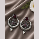Maharani Jewels Inspired Oxidised Plated Pota Stone And Pearl Dangler Earrings