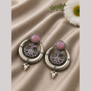 Maharani Jewels Inspired Oxidised Plated Pota Stone And Pearl Dangler Earrings