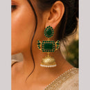 Maharani Jewels Classic Pota Stone Pearl Jhumki Earrings