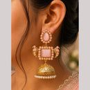 Maharani Jewels Classic Pota Stone Pearl Jhumki Earrings