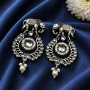 Maharani Jewels Inspired Oxidised Plated Pota Stone Dangler Earrings