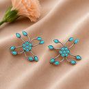 Maharani Jewels Heritage Oxidised Plated Pota Stone Stud Earrings