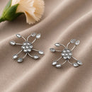 Maharani Jewels Heritage Oxidised Plated Pota Stone Stud Earrings