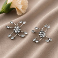 Maharani Jewels Heritage Oxidised Plated Pota Stone Stud Earrings