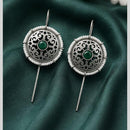 Maharani jewels Enthic Glow Oxidised Plated Pota Stone And Pearl Earcuff Earrings