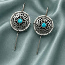 Maharani jewels Enthic Glow Oxidised Plated Pota Stone And Pearl Earcuff Earrings