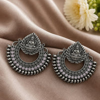 Maharani Jewels Temple Inspired Oxidised Plated Pota Stone Dangler Earrings