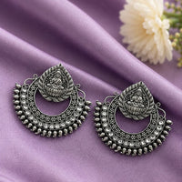 Maharani Jewels Temple Inspired Oxidised Plated Pota Stone Dangler Earrings