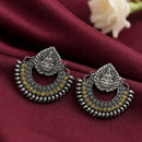Maharani Jewels Temple Inspired Oxidised Plated Pota Stone Dangler Earrings