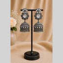Maharani Jewels Inspired Oxidised Plated Pota Stone Jhumki Earrings