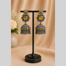 Maharani Jewels Inspired Oxidised Plated Pota Stone Jhumki Earrings