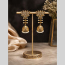 Maharani Jewels Inspired Gold Plated Pota Stone And Pearl Jhumki Earrings